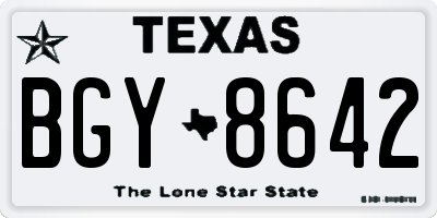 TX license plate BGY8642