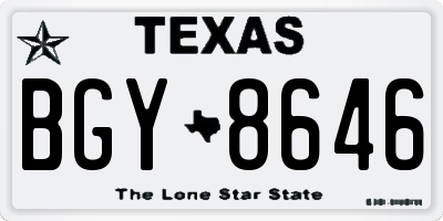 TX license plate BGY8646