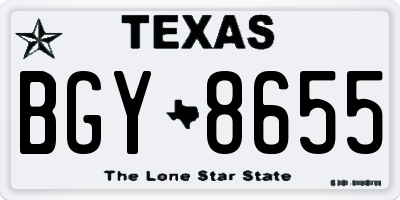 TX license plate BGY8655