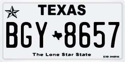 TX license plate BGY8657