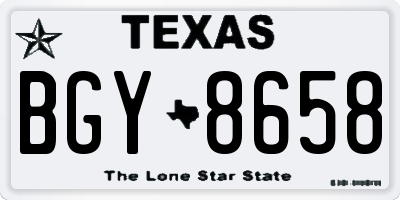 TX license plate BGY8658