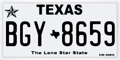 TX license plate BGY8659