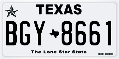 TX license plate BGY8661