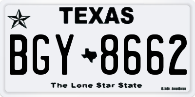 TX license plate BGY8662