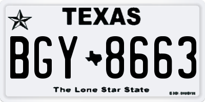 TX license plate BGY8663