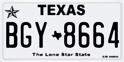 TX license plate BGY8664