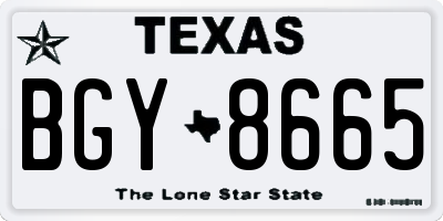 TX license plate BGY8665