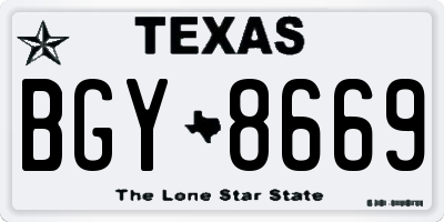 TX license plate BGY8669