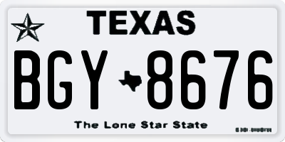 TX license plate BGY8676