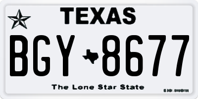 TX license plate BGY8677