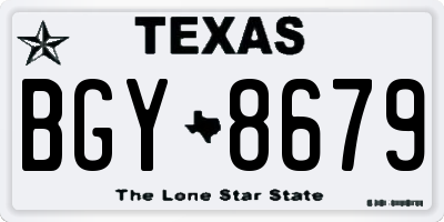 TX license plate BGY8679