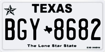 TX license plate BGY8682