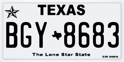 TX license plate BGY8683