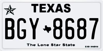 TX license plate BGY8687