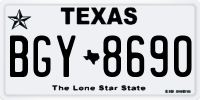 TX license plate BGY8690