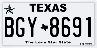 TX license plate BGY8691