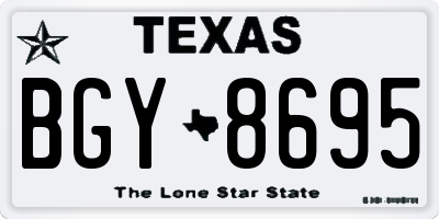 TX license plate BGY8695