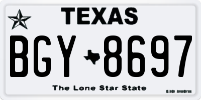 TX license plate BGY8697