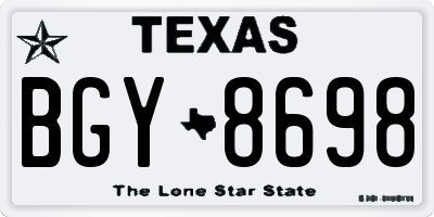 TX license plate BGY8698