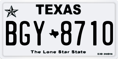 TX license plate BGY8710