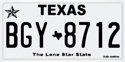 TX license plate BGY8712