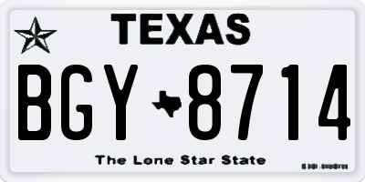 TX license plate BGY8714