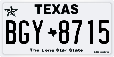 TX license plate BGY8715