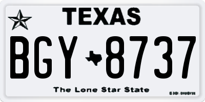 TX license plate BGY8737
