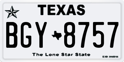 TX license plate BGY8757