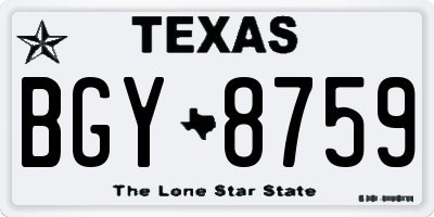 TX license plate BGY8759