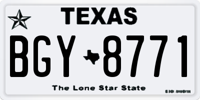 TX license plate BGY8771