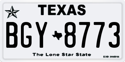 TX license plate BGY8773