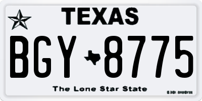 TX license plate BGY8775