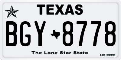 TX license plate BGY8778