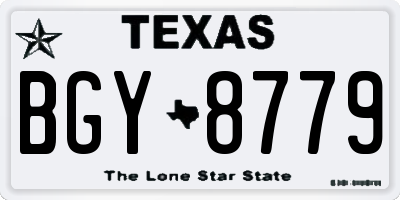TX license plate BGY8779