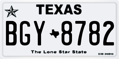 TX license plate BGY8782