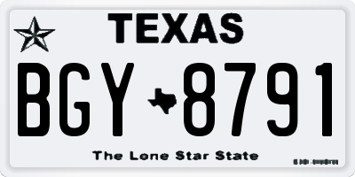 TX license plate BGY8791