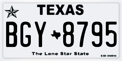 TX license plate BGY8795