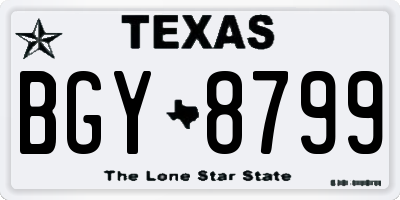 TX license plate BGY8799