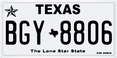 TX license plate BGY8806