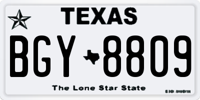 TX license plate BGY8809
