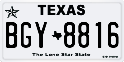 TX license plate BGY8816