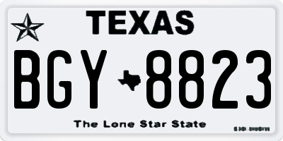 TX license plate BGY8823