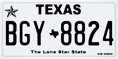 TX license plate BGY8824