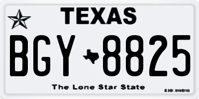 TX license plate BGY8825