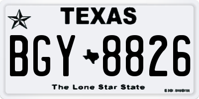 TX license plate BGY8826