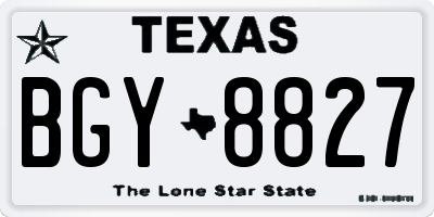 TX license plate BGY8827