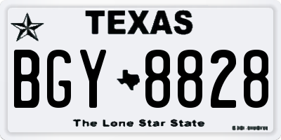 TX license plate BGY8828