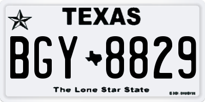TX license plate BGY8829