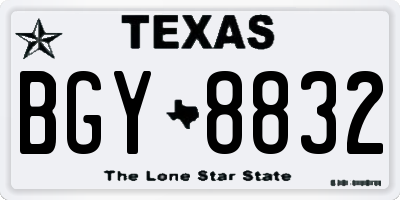 TX license plate BGY8832